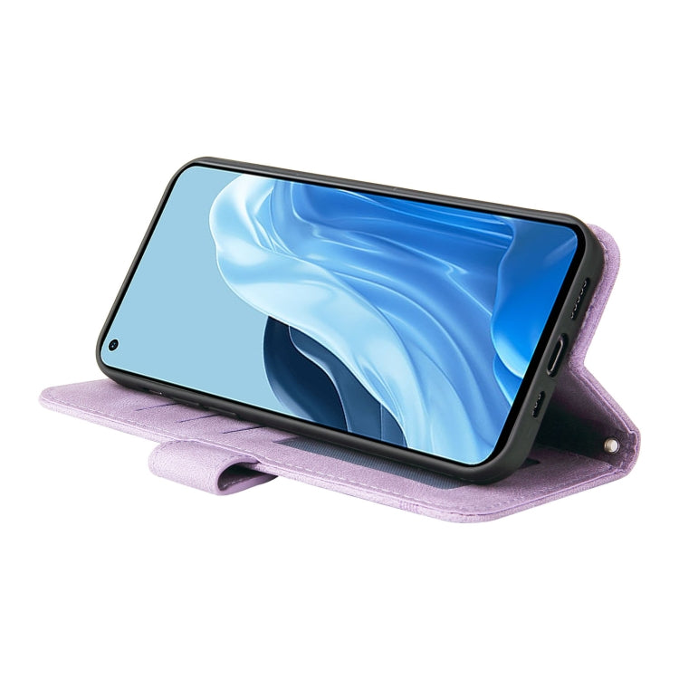 For OPPO Reno7 4G / F21 Pro 4G Skin Feel Life Tree Metal Button Leather Phone Case