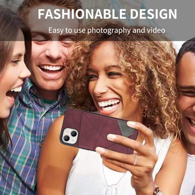 For iPhone 13 Line Card Holder Phone Case