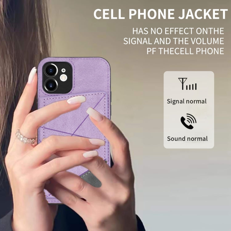 For iPhone 12 Line Card Holder Phone Case