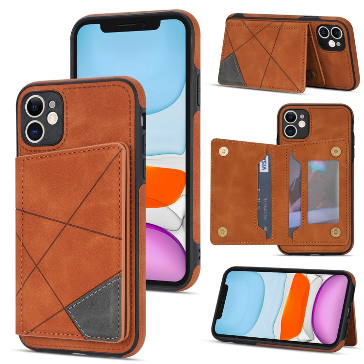 For iPhone 11 Line Card Holder Phone Case