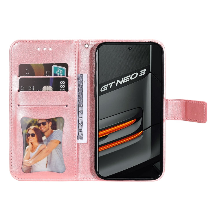 For OPPO Realme GT Neo3 7-petal Flowers Embossing Pattern Leather Phone Case