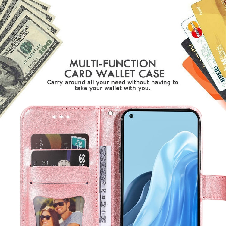 For OPPO Reno7 4G / F21 Pro 4G 7-petal Flowers Embossing Pattern Leather Phone Case