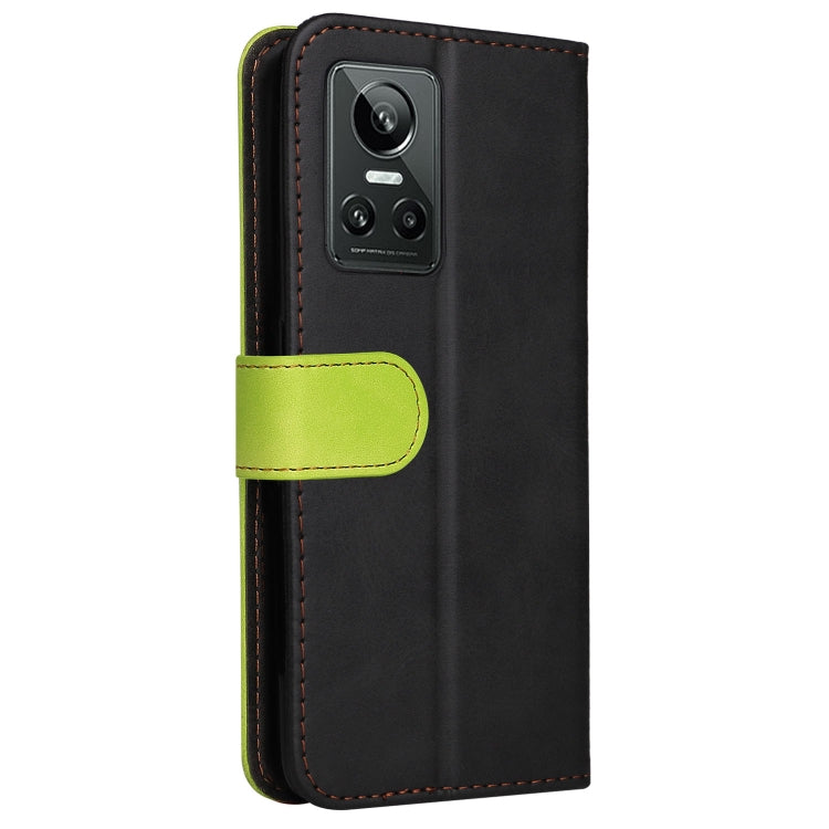 For OPPO Realme GT Neo3 Stitching-Color Horizontal Flip Leather Phone Case