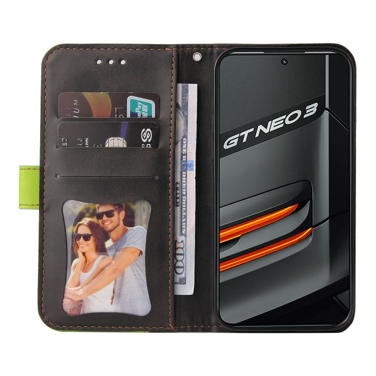 For OPPO Realme GT Neo3 Stitching-Color Horizontal Flip Leather Phone Case