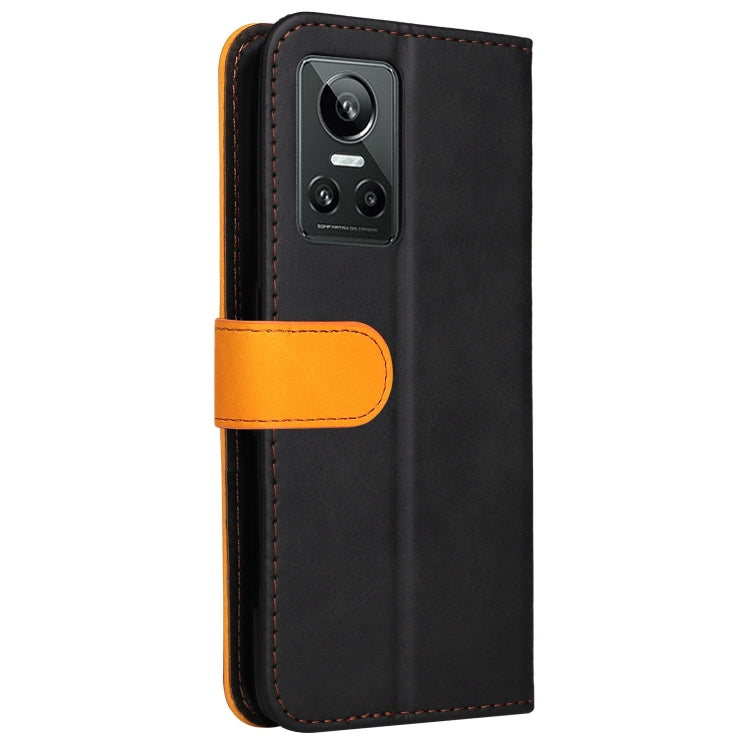 For OPPO Realme GT Neo3 Stitching-Color Horizontal Flip Leather Phone Case