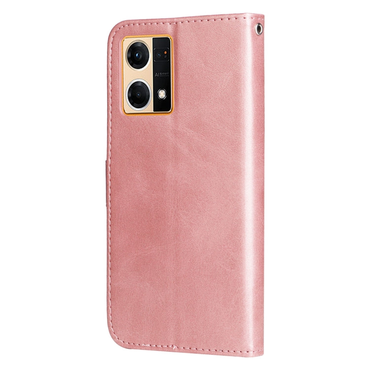 For OPPO Reno7 4G / F21 Pro 4G Calf Texture Zipper Leather Phone Case