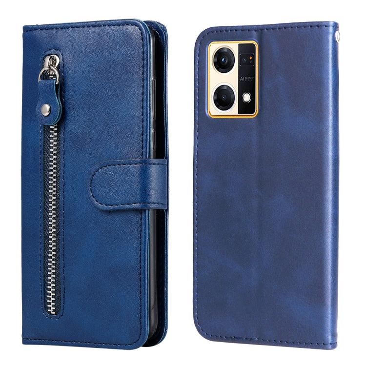 For OPPO Reno7 4G / F21 Pro 4G Calf Texture Zipper Leather Phone Case