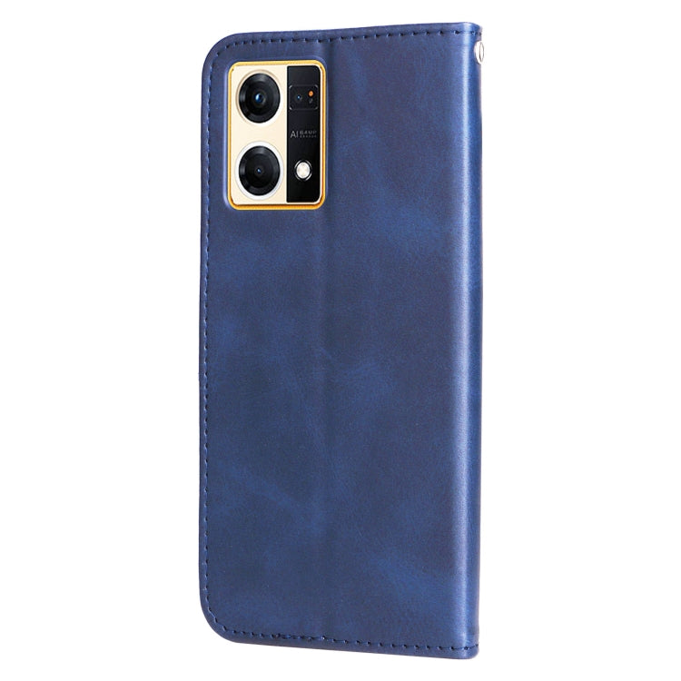 For OPPO Reno7 4G / F21 Pro 4G Calf Texture Zipper Leather Phone Case