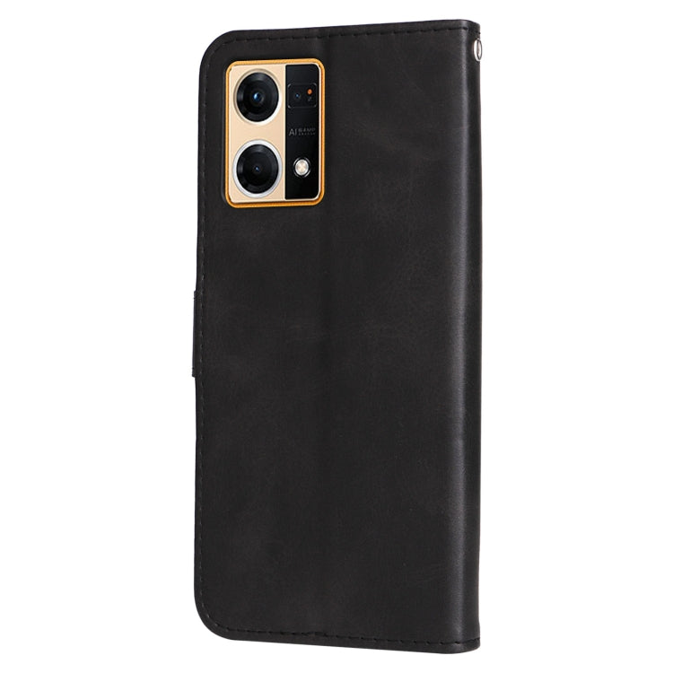 For OPPO Reno7 4G / F21 Pro 4G Calf Texture Zipper Leather Phone Case