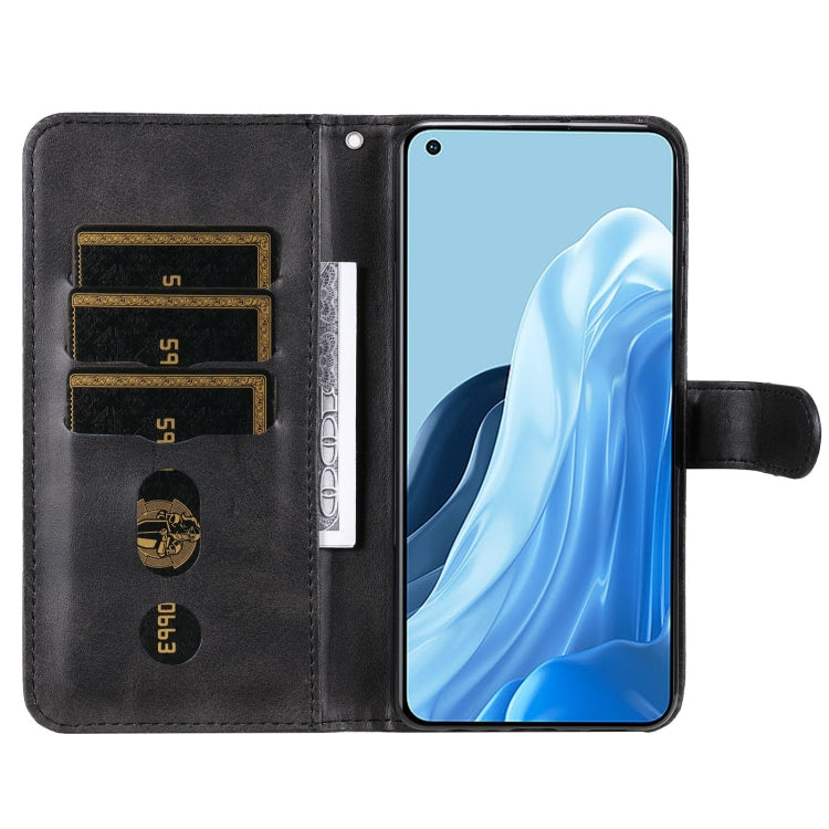 For OPPO Reno7 4G / F21 Pro 4G Calf Texture Zipper Leather Phone Case