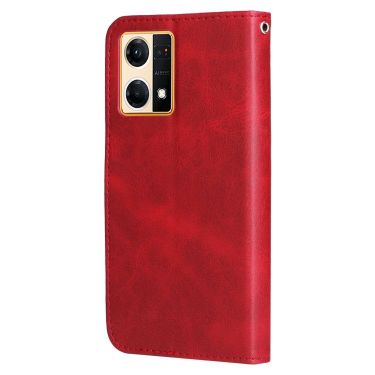 For OPPO Reno7 4G / F21 Pro 4G Calf Texture Zipper Leather Phone Case