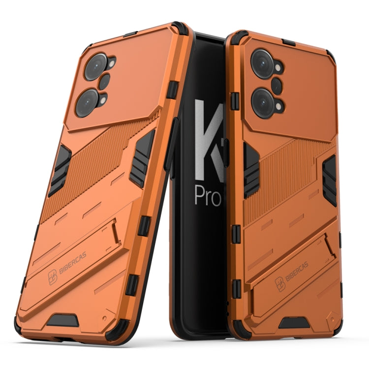 For OPPO K10 Pro 5G China Punk Armor 2 in 1 PC + TPU Shockproof Phone Case with Invisible Holder