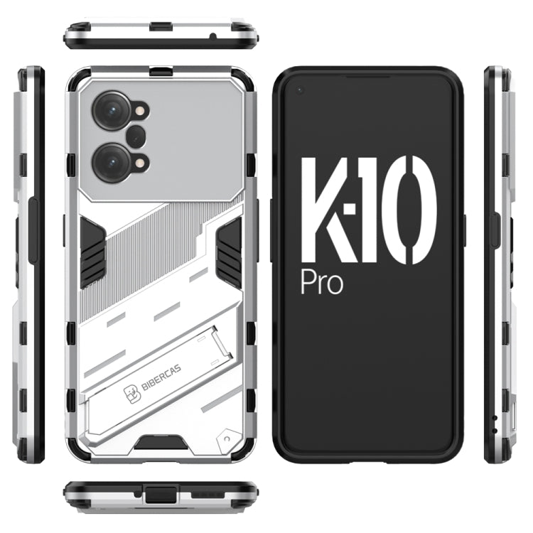 For OPPO K10 Pro 5G China Punk Armor 2 in 1 PC + TPU Shockproof Phone Case with Invisible Holder