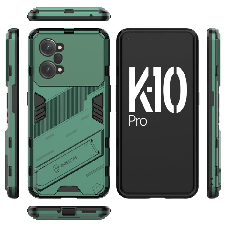 For OPPO K10 Pro 5G China Punk Armor 2 in 1 PC + TPU Shockproof Phone Case with Invisible Holder