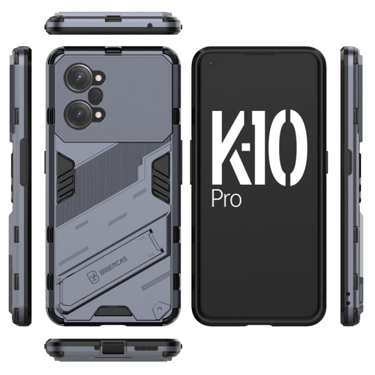 For OPPO K10 Pro 5G China Punk Armor 2 in 1 PC + TPU Shockproof Phone Case with Invisible Holder