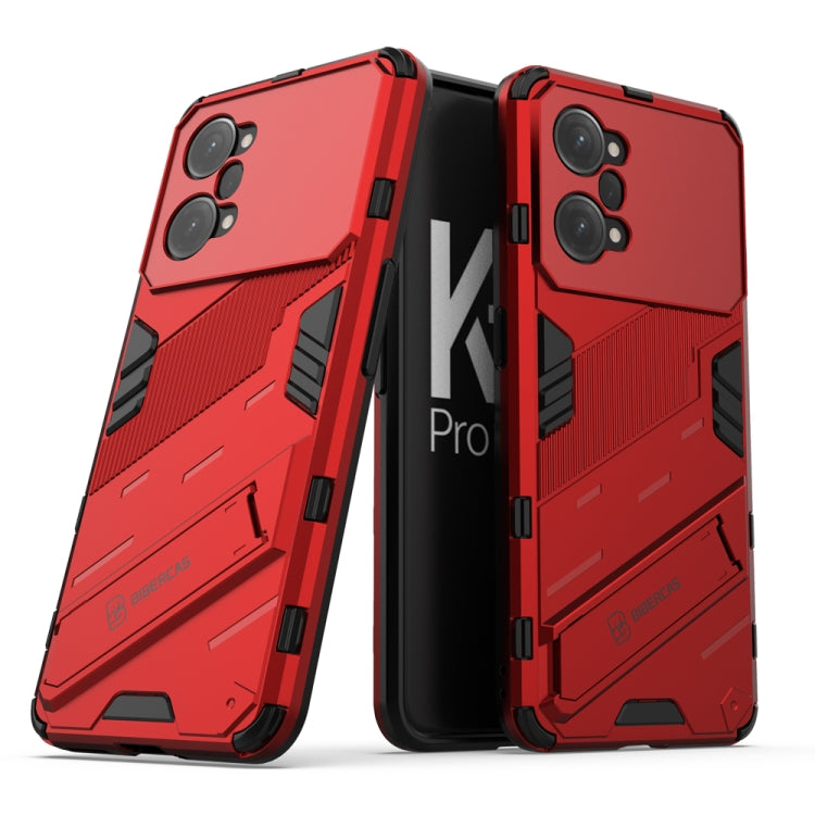 For OPPO K10 Pro 5G China Punk Armor 2 in 1 PC + TPU Shockproof Phone Case with Invisible Holder