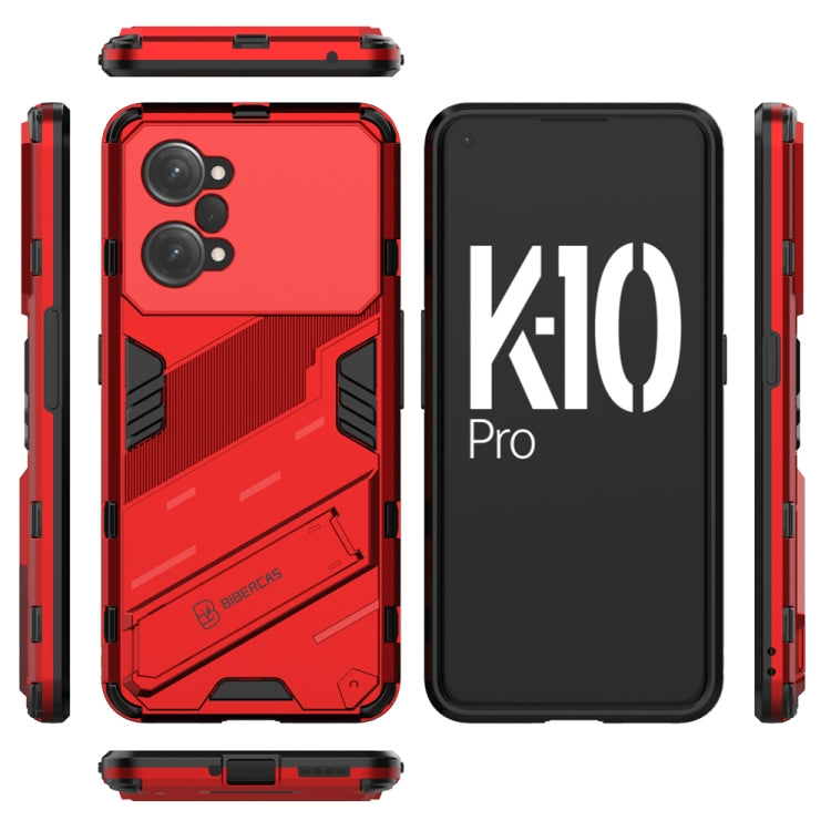 For OPPO K10 Pro 5G China Punk Armor 2 in 1 PC + TPU Shockproof Phone Case with Invisible Holder
