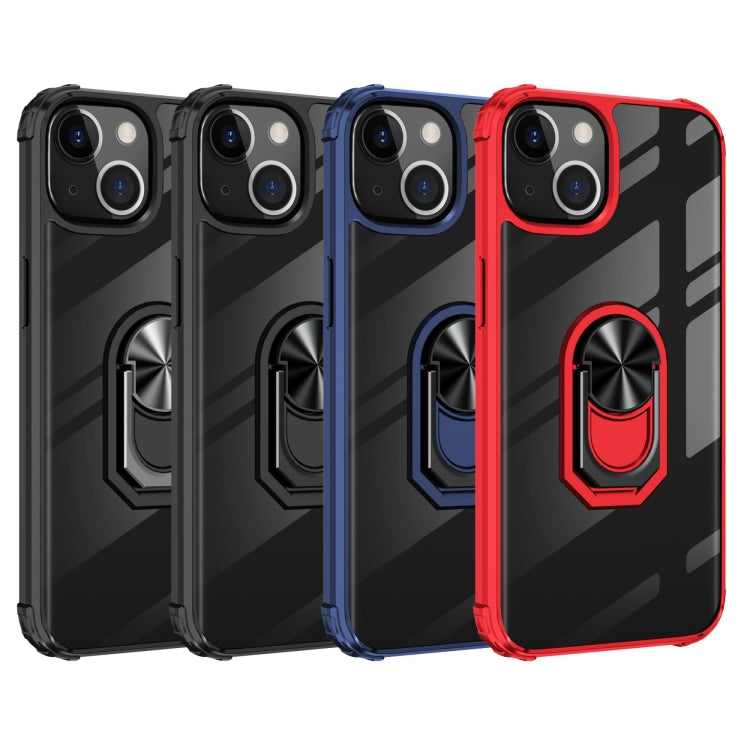 For iPhone 14 Pro Transparent TPU + Acrylic Ring Holder Phone Case