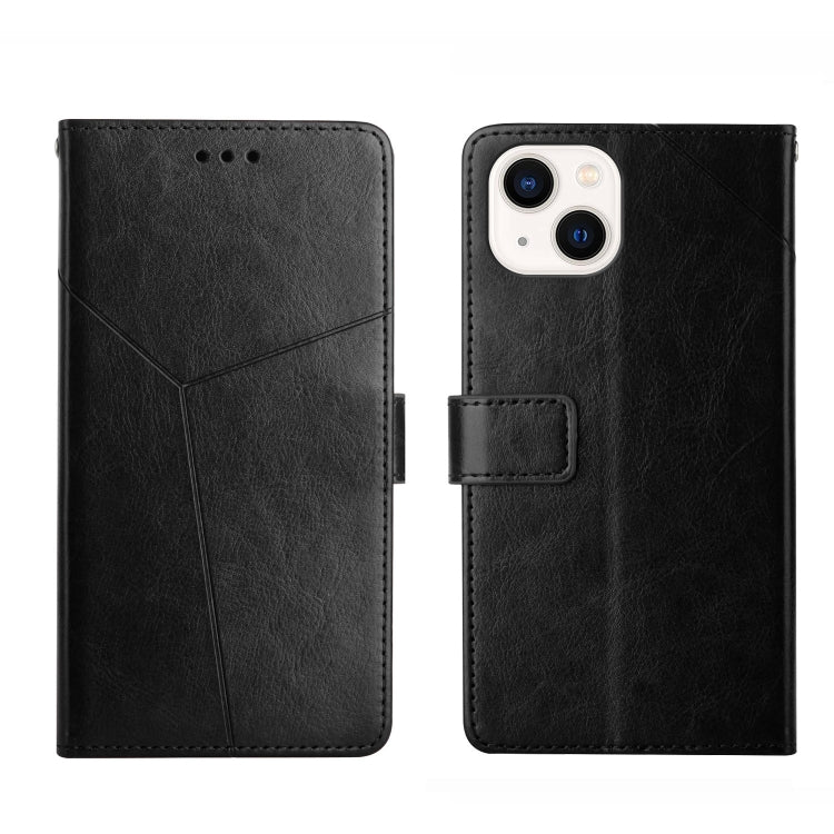 For iPhone 14 Plus Y Stitching Horizontal Flip Leather Phone Case