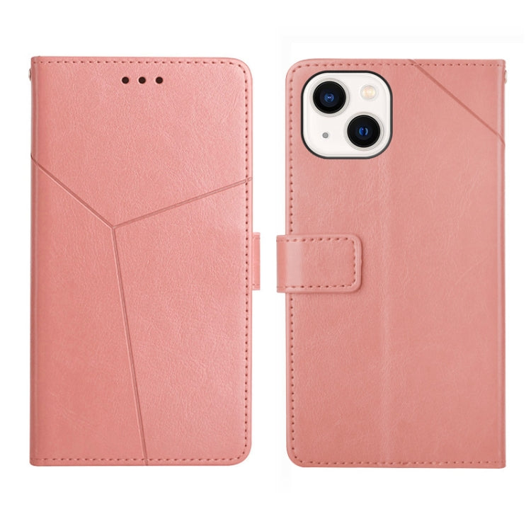 For iPhone 14 Plus Y Stitching Horizontal Flip Leather Phone Case