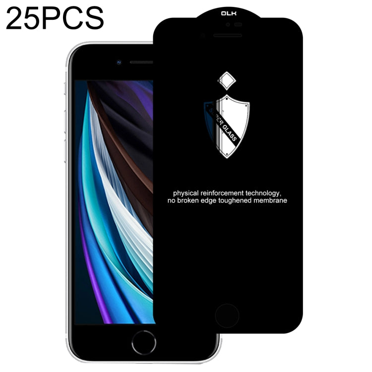 For iPhone SE 2022 / SE 2020 / 8 / 7 25pcs Shield Arc Tempered Glass Film