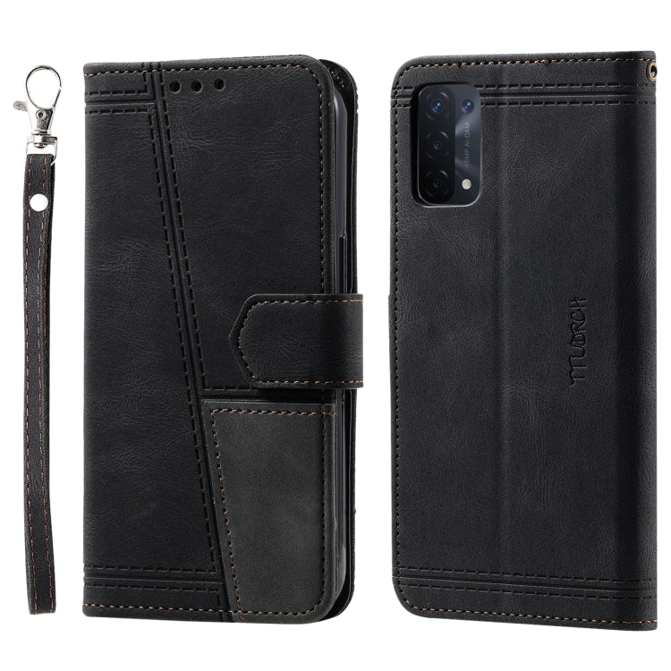 For OPPO A54 4G Splicing Leather Phone Case