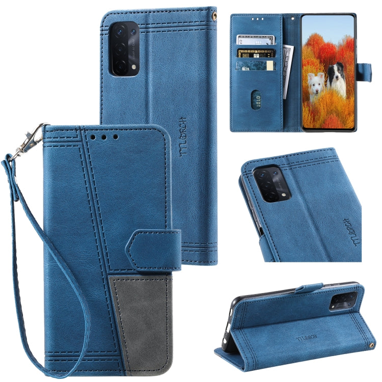 For OPPO A54 4G Splicing Leather Phone Case