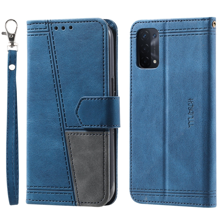 For OPPO A54 4G Splicing Leather Phone Case