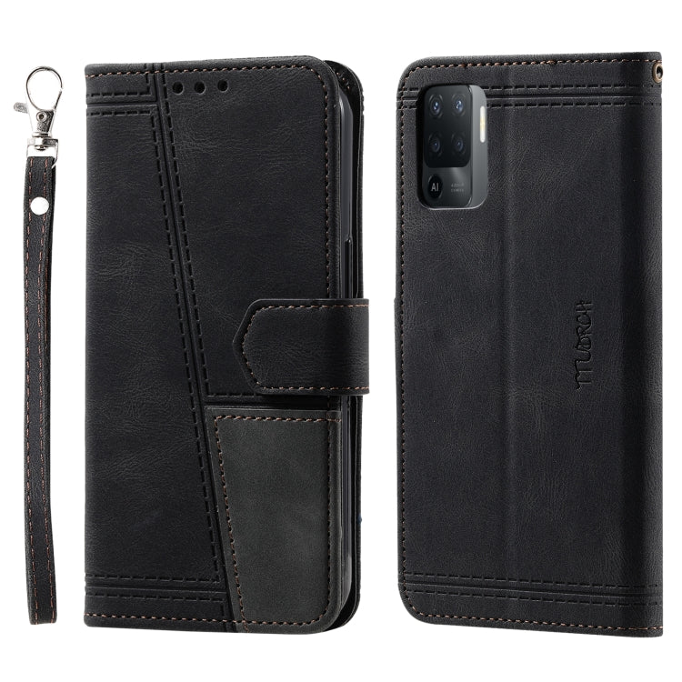 For OPPO A94 4G Splicing Leather Phone Case