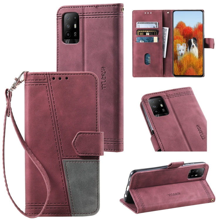 For OPPO A94 5G Splicing Leather Phone Case