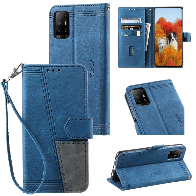 For OPPO A94 5G Splicing Leather Phone Case
