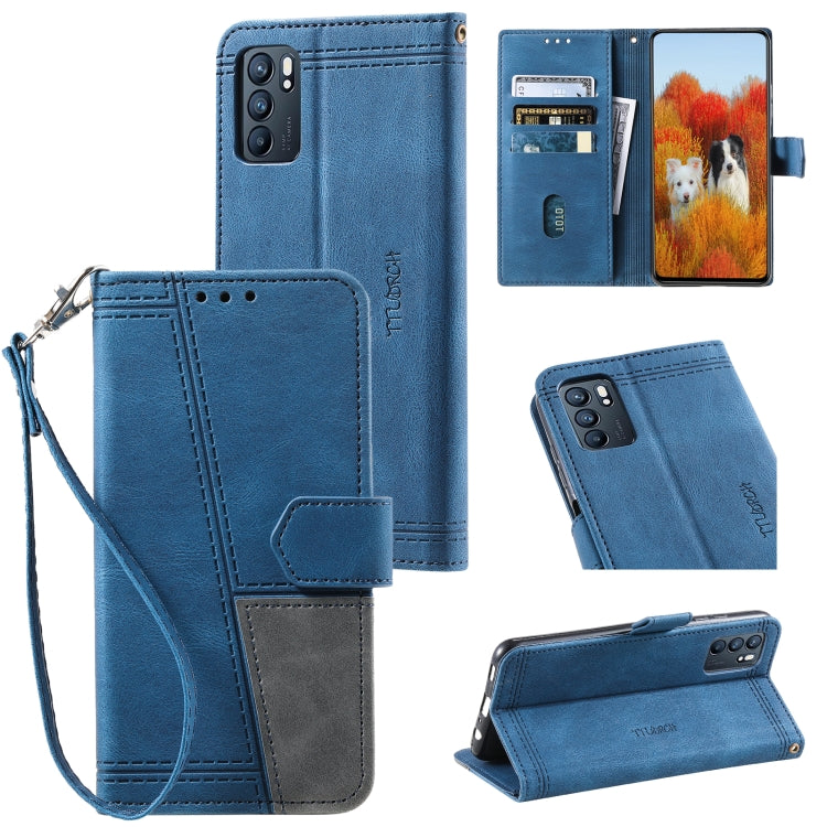 For OPPO Reno6 Splicing Leather Phone Case