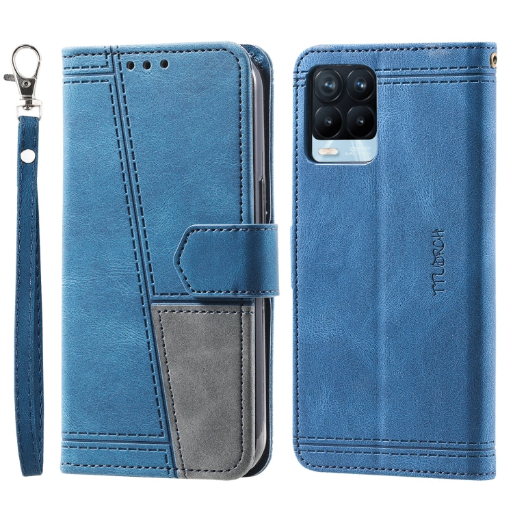 For OPPO Realme 8 Pro Splicing Leather Phone Case