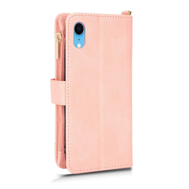 For iPhone XR Litchi Texture Zipper Leather Phone Case
