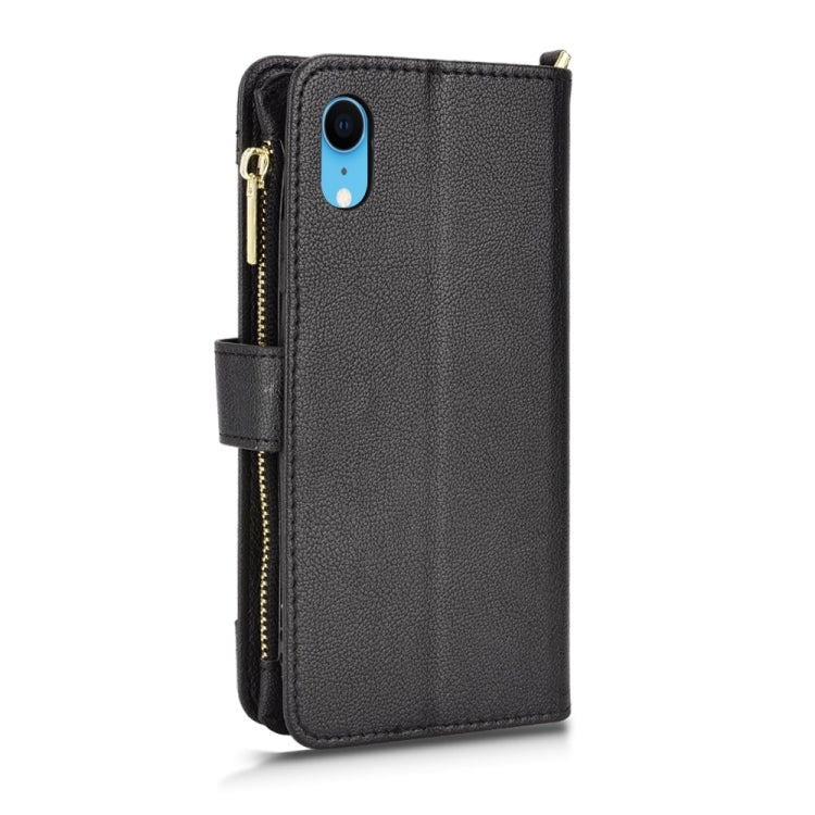 For iPhone XR Litchi Texture Zipper Leather Phone Case