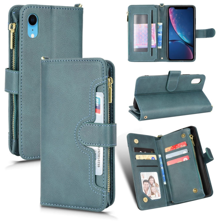 For iPhone XR Litchi Texture Zipper Leather Phone Case