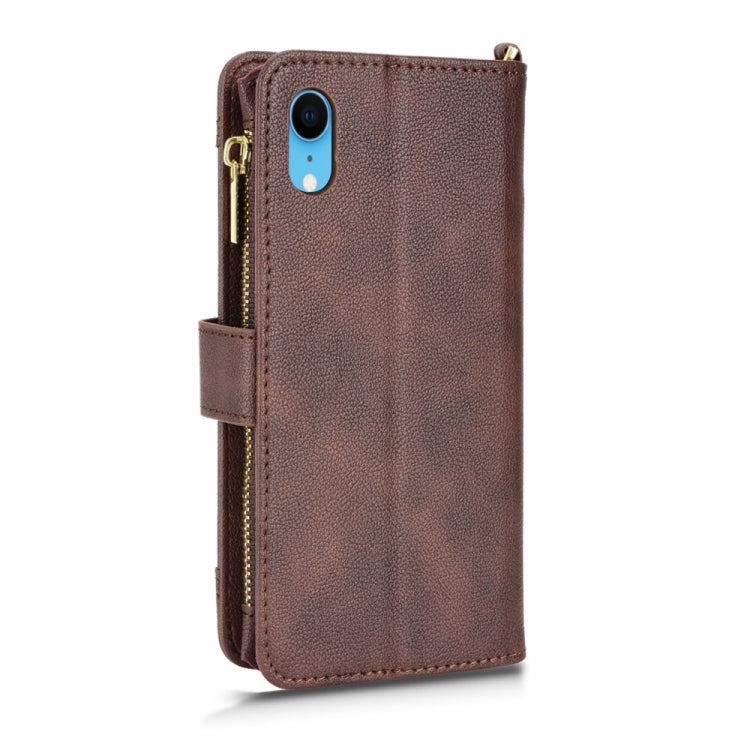 For iPhone XR Litchi Texture Zipper Leather Phone Case