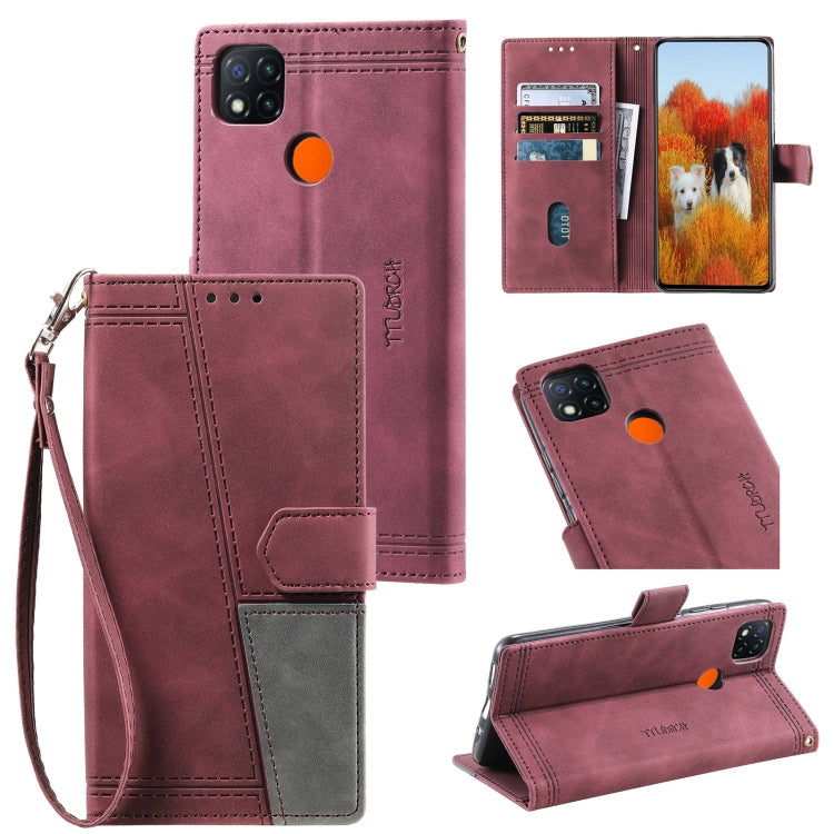 For Xiaomi Redmi 9C/Redmi 10A Splicing Leather Phone Case