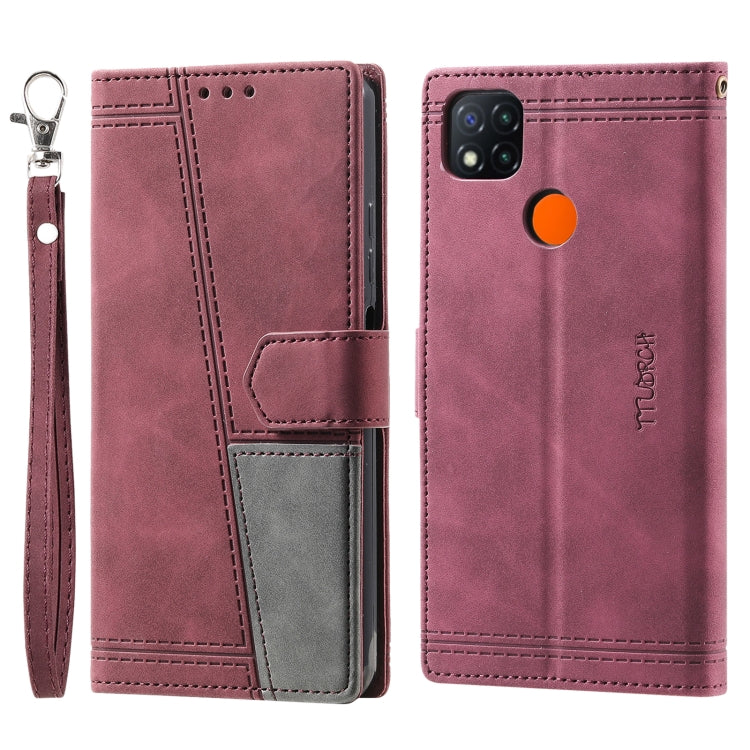 For Xiaomi Redmi 9C/Redmi 10A Splicing Leather Phone Case