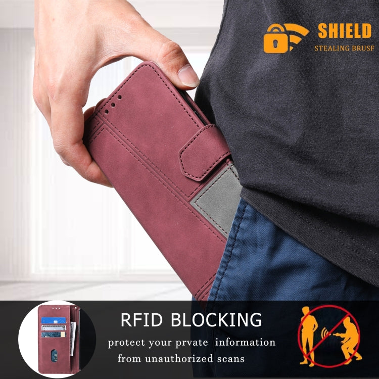 For Xiaomi Redmi 9C/Redmi 10A Splicing Leather Phone Case