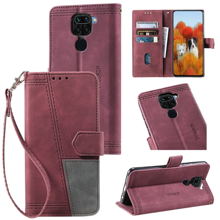 For Xiaomi Redmi Note 9 Splicing Leather Phone Case