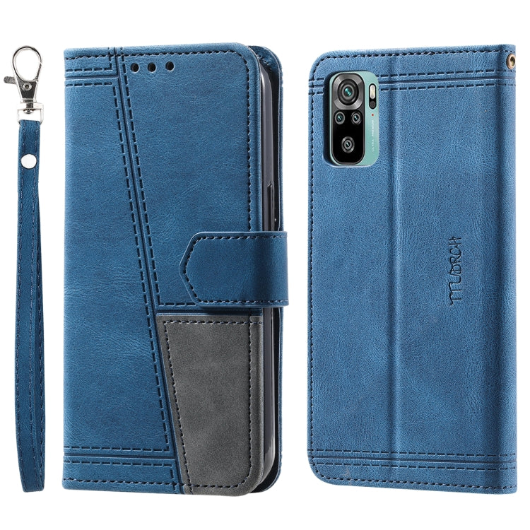 For Xiaomi Redmi Note 10 4G Splicing Leather Phone Case