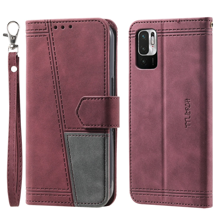 For Xiaomi Redmi Note 10 5G Splicing Leather Phone Case