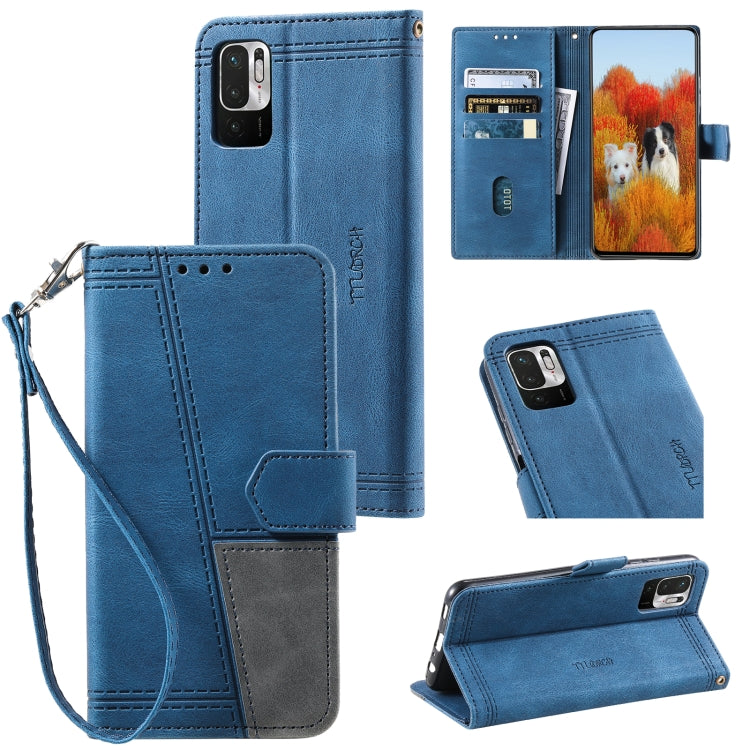 For Xiaomi Redmi Note 10 5G Splicing Leather Phone Case
