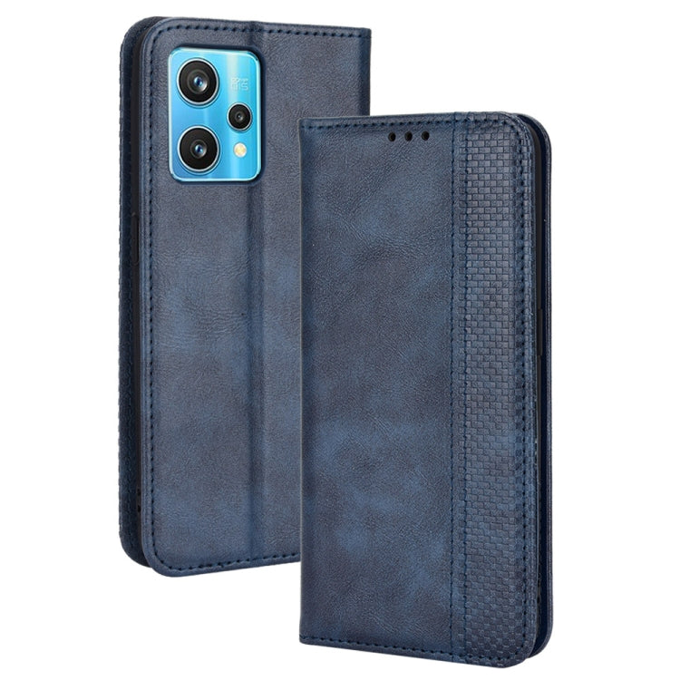 For OPPO Realme 9 4G / 9 Pro+ Magnetic Buckle Retro Texture Leather Phone Case