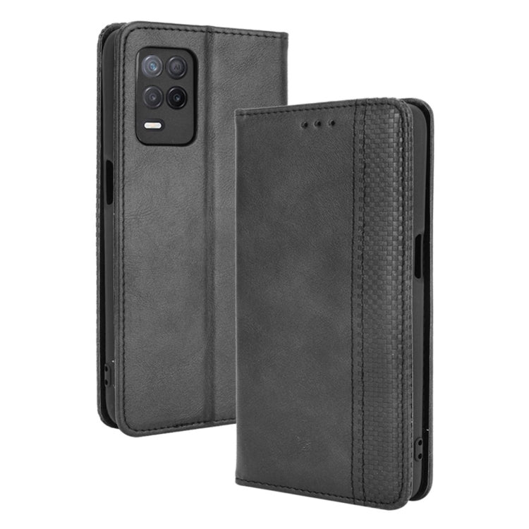 For OPPO Realme 9 5G India / V13 5G / 8 5G Magnetic Buckle Retro Texture Leather Phone Case