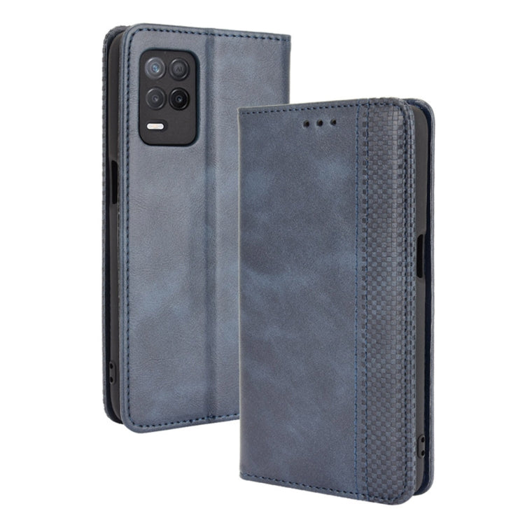 For OPPO Realme 9 5G India / V13 5G / 8 5G Magnetic Buckle Retro Texture Leather Phone Case