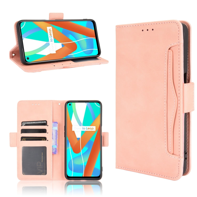 For OPPO Realme 9 5G India / V13 5G / 8 5G Skin Feel Calf Texture Card Slots Leather Phone Case