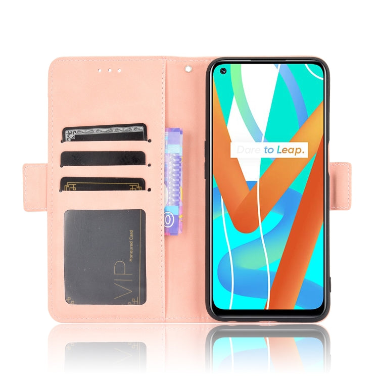 For OPPO Realme 9 5G India / V13 5G / 8 5G Skin Feel Calf Texture Card Slots Leather Phone Case