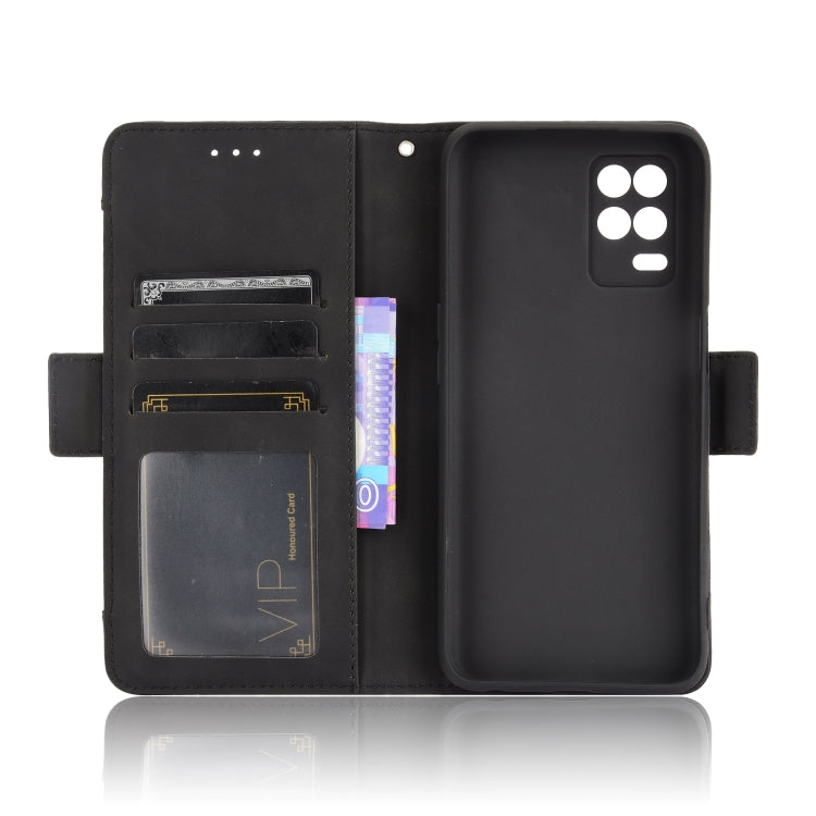 For OPPO Realme 9 5G India / V13 5G / 8 5G Skin Feel Calf Texture Card Slots Leather Phone Case